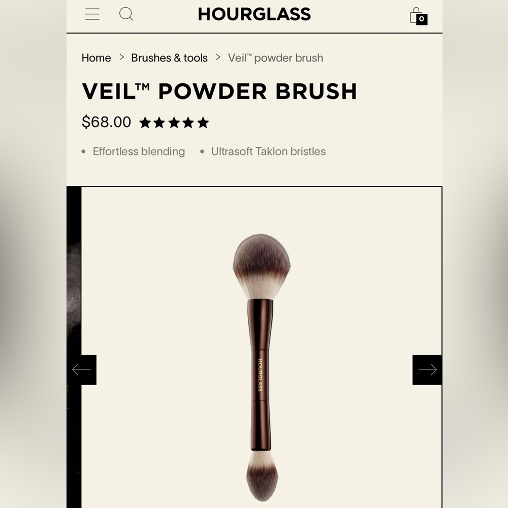 Hourglass Dual-Ended Veil Powder Brush new in sealed packaging